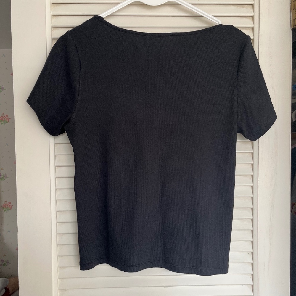 Levi's Black Ribbed Tee Size Large - Picture 2 of 5